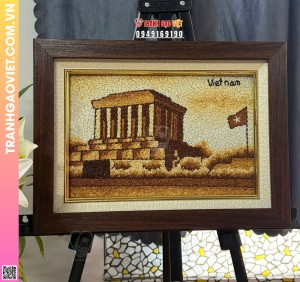 Tranh Gạo Rang Lăng Chủ Tịch - Bản Nhỏ Để Bàn