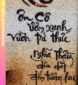 Tranh gạo rang Thầy Cô bản dọc size 50x70 cm