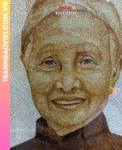 Tranh Gạo Rang Truyền Thần Chân Dung tặng Mẹ