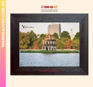 Tranh Gạo Tháp Rùa Hừng Sáng