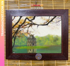 Tranh gạo Tháp Rùa Mùa Hạ