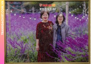 Tranh gạo theo yêu cầu mùa hoa