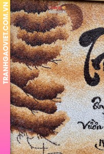 Tranh gạo Tri Ân kích thước 40x50 cm