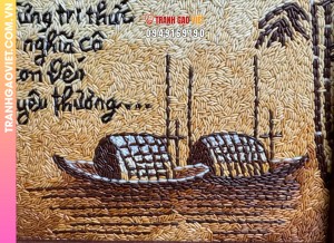 Tranh gạo Tri Ân size 40x50 cm