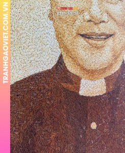 Tranh gạo truyền thần Cha Công Giáo