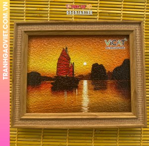 Tranh gạo Vịnh Hạ Long đặt theo yêu cầu từ công ty VICAT