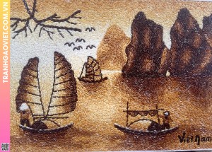 Tranh Gạo Rang Vịnh Hạ Long Thắng Cảnh quà tặng du lịch