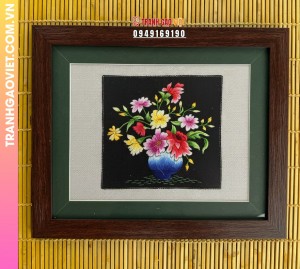 Tranh Thêu Hoa Lan Và Bướm Vàng Tinh Tế