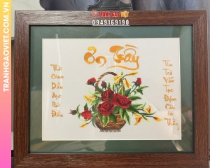 Tranh Thêu Ơn Thầy Hoa Nghệ Thuật Tinh Xảo Quà Tặng Ý Nghĩa