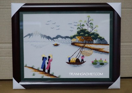 Áo dài và sông quê