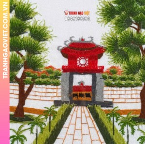Tranh thêu tay Khuê Văn Các Văn Miếu Quốc Tử Giám