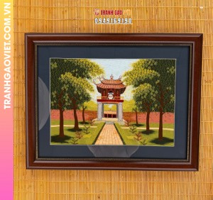 Tranh thêu tay Khuê Văn Các Văn Miếu Quốc Tử Giám size 50x65