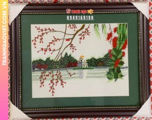 Tranh Thêu Tháp Rùa Hồ Gươm Hà Nội Đẹp