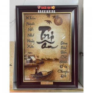 Tranh gạo Tri Ân người lái đò