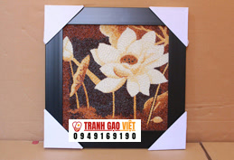 Tranh gạo hoa sen